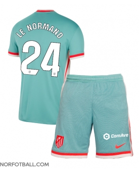Billige Fotballdrakt Atletico Madrid Robin Le Normand #24 Replika Bortedraktsett Barn 2024-25 Kortermet (med bukser)